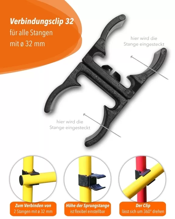 Clip für Stangen mit ø 32 mm