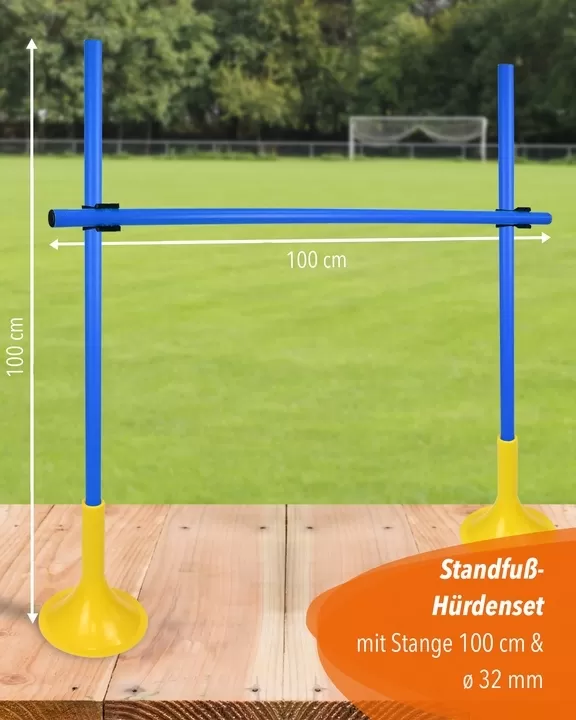 Standfuß Hürdenset mit Stange 100 cm, ⌀ 32 mm