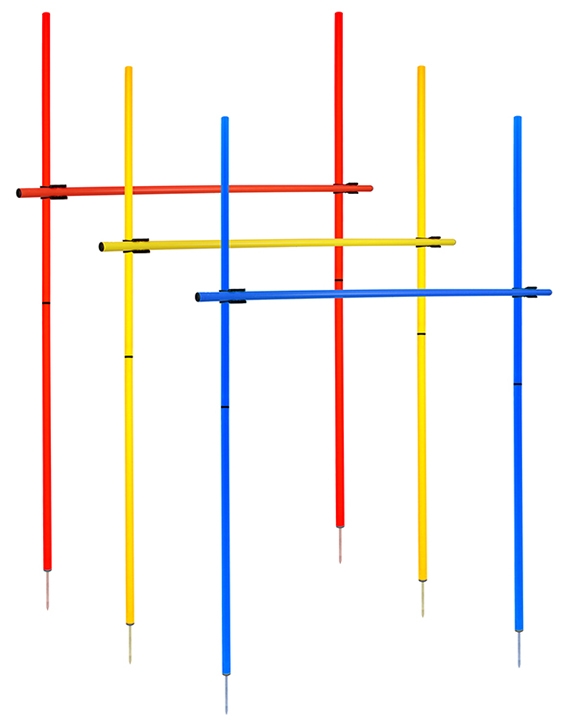 Hürdenset mit Slalomstange ø 25 mm, 100 cm oder 180 cm hoch