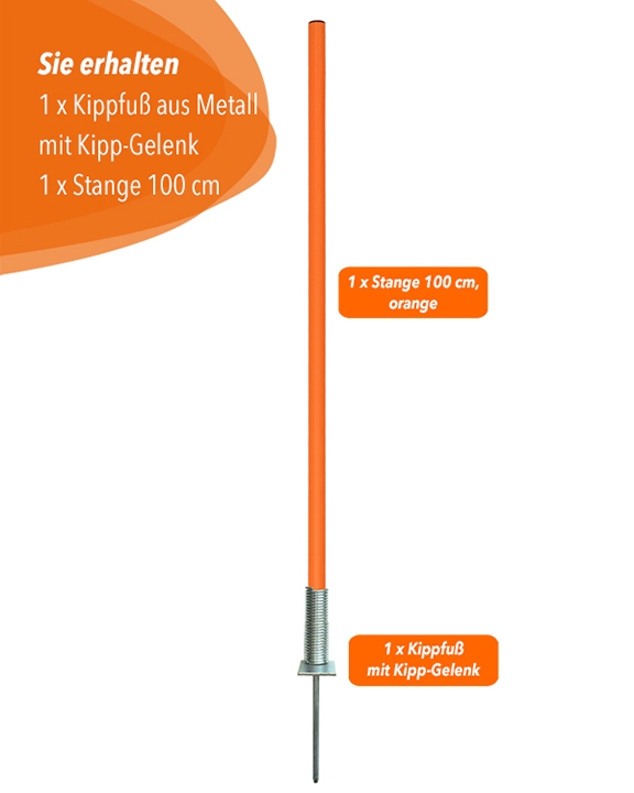 Kippfuß Slalomset mit Stangen 100 cm oder 180 cm