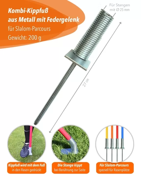 Kippfuß aus Metall für Stangen mit ø 25 mm