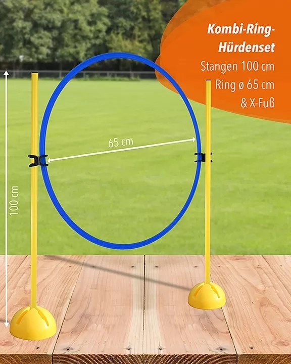 X-Fuß Ring-Hürdenset mit Stangen 100 cm oder 180 cm