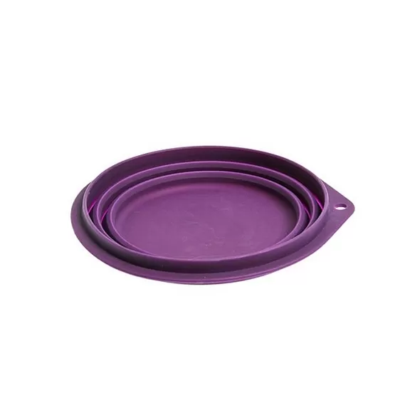 Travel bowl, foldable, purple