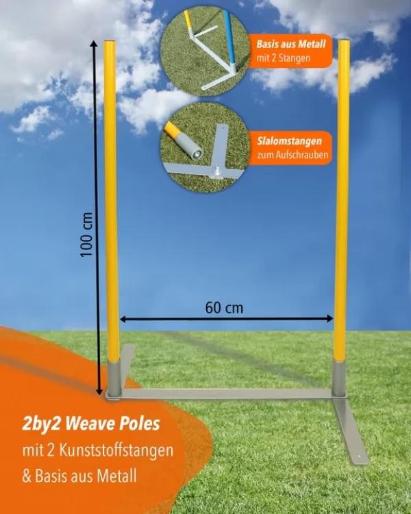 2by2 Weave Poles, Agility-Slalom-Basis-Set