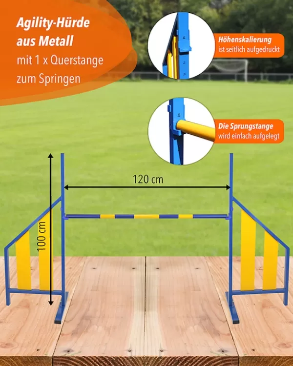 Agility-Hürde aus Metall, FCI-konform