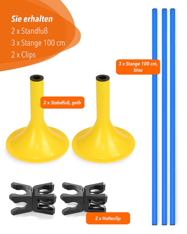 Standfuß Hürdenset mit Stange 100 cm, ⌀ 25 mm