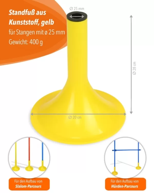 Standfuß für Stangen mit ø 25 mm oder 32 mm