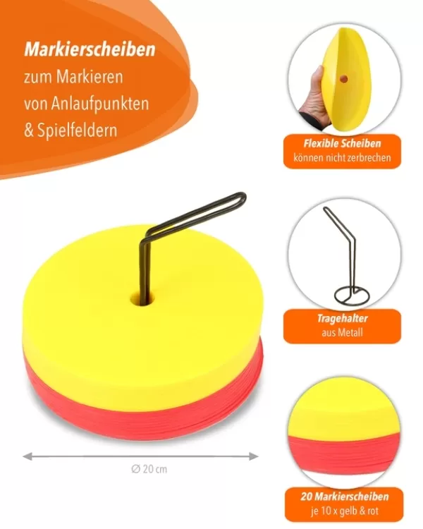 20 marking Discs made of elastic plastic with carrying holder