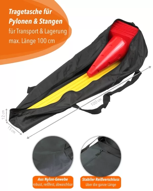 Tasche für 5 x Kegelhürde 30, schwarz