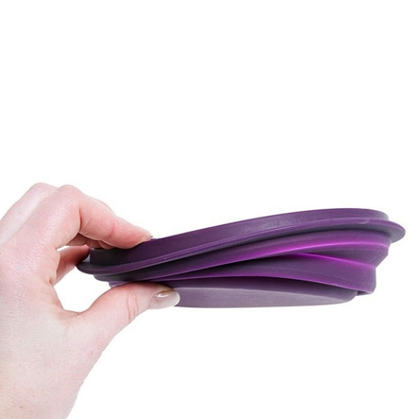 Travel bowl, foldable, purple